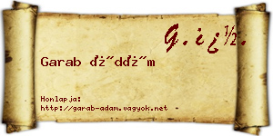 Garab Ádám névjegykártya