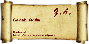 Garab Ádám névjegykártya